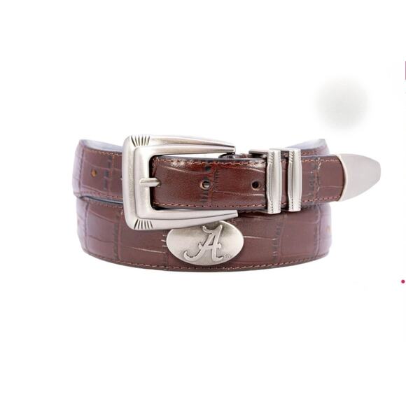 Zep-Pro Alabama Crimson Tide Men's Collegiate Croc Leather Belt Size 42 - Picture 1 of 7